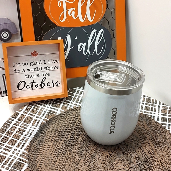 👻 EUC Corkcicle Brand 12 oz. Hot/Cold Insulated Stainless Wine/Coffee Thermos - Picture 1 of 7